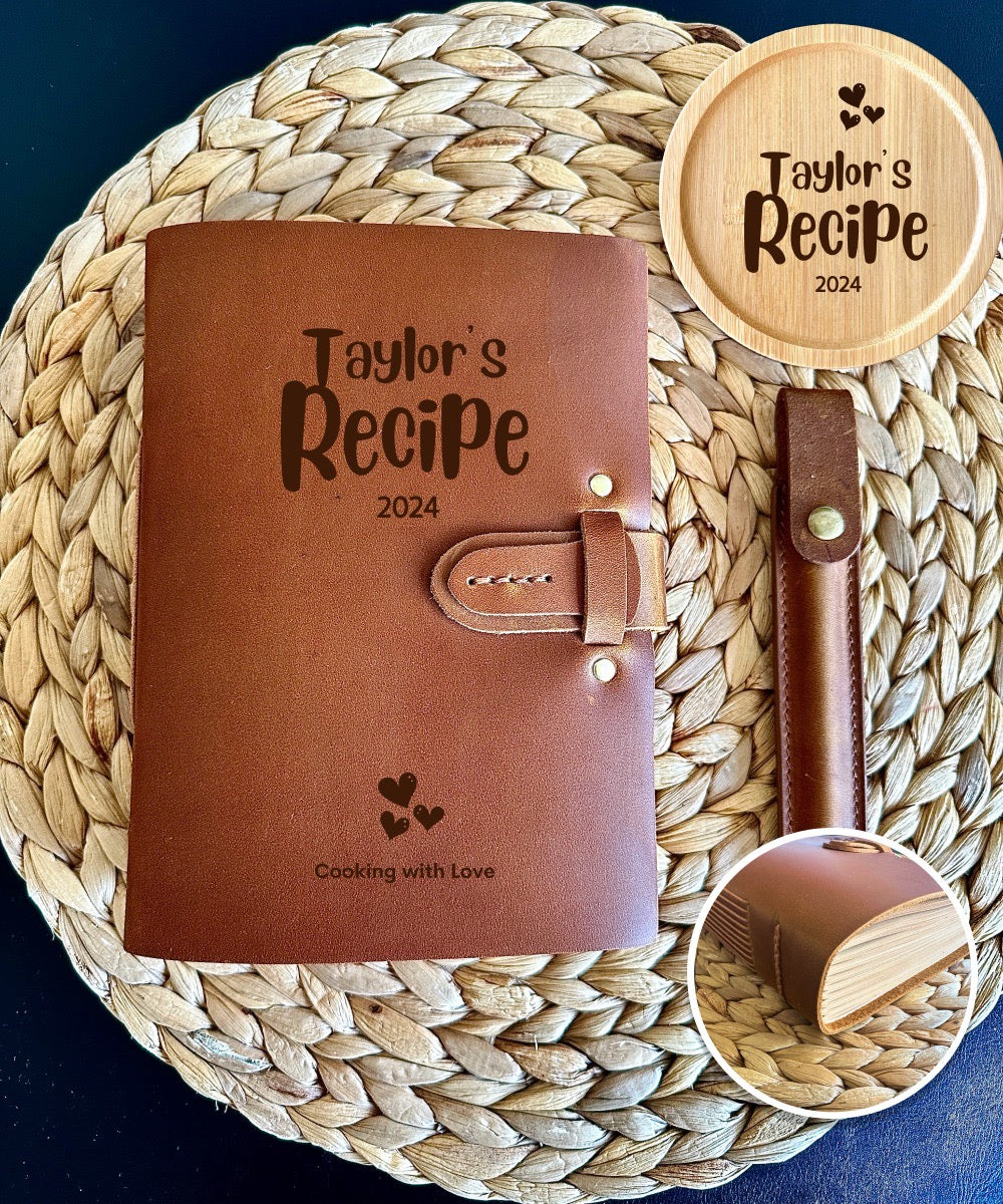 Custom Leather Thick Cookbook for Food Lovers