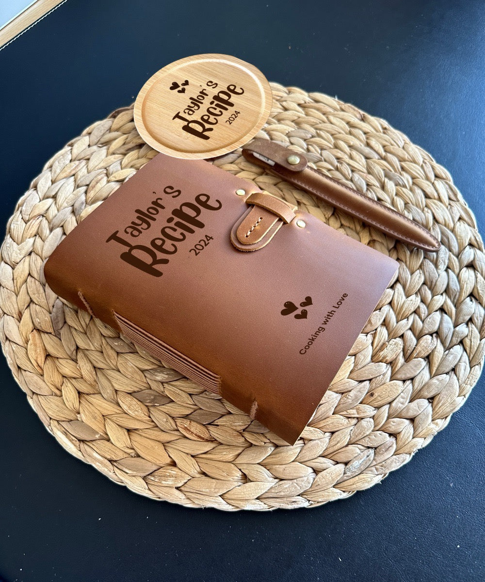 Custom Leather Thick Cookbook for Food Lovers