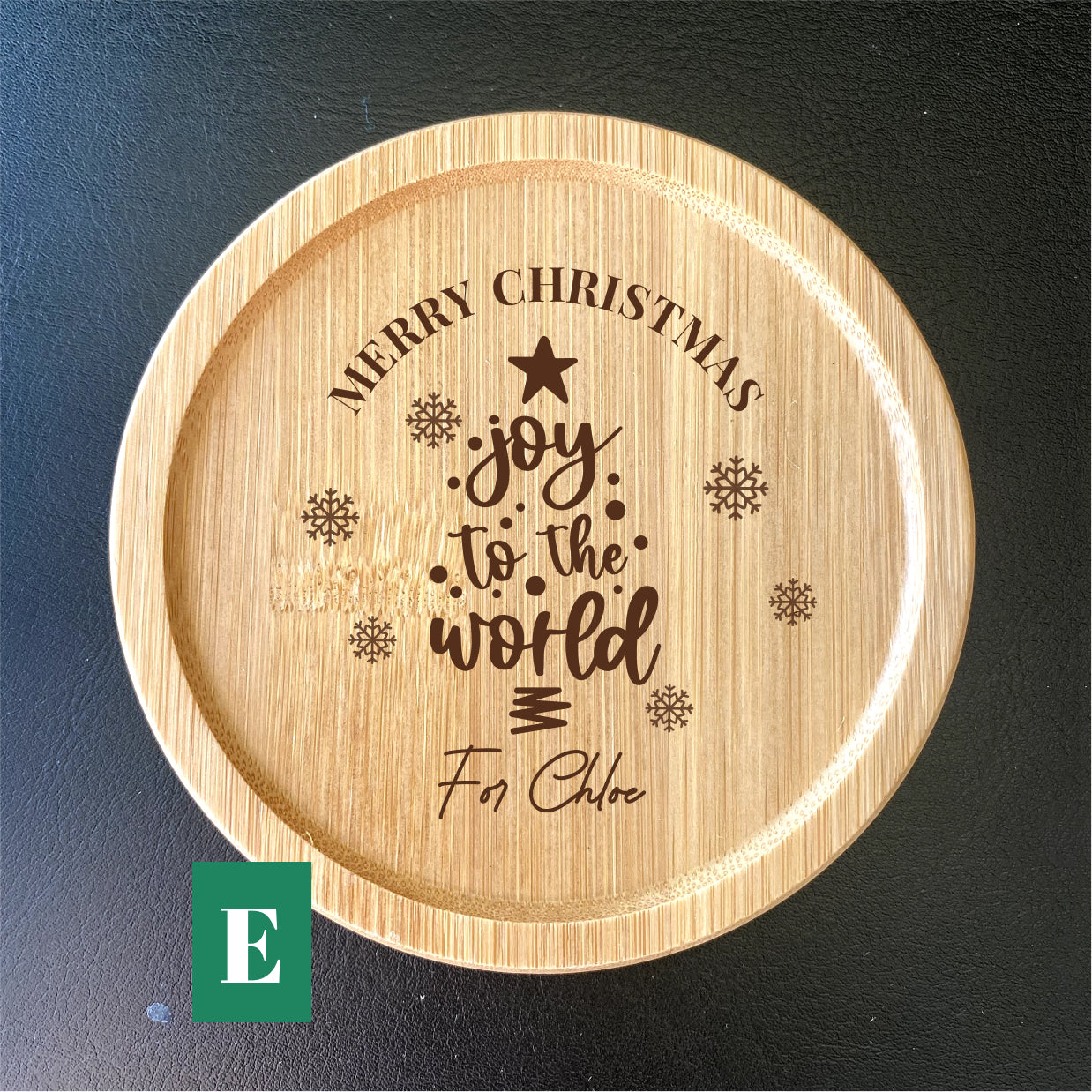 Customisable Christmas Themed Coffee Coaster - Personalised Christmas Gift