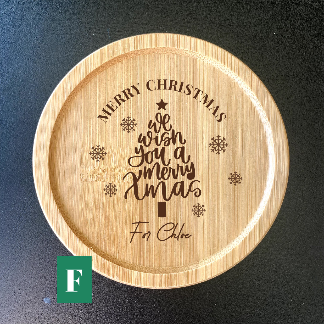 Customisable Christmas Themed Coffee Coaster - Personalised Christmas Gift