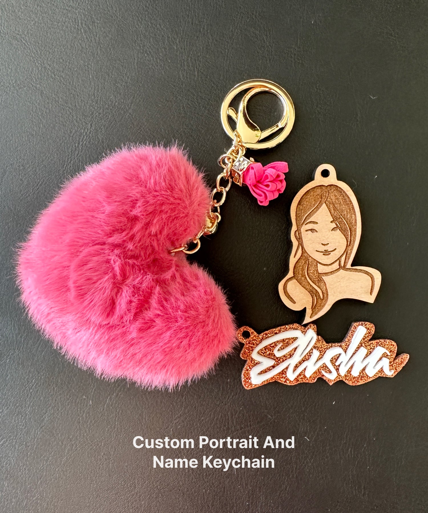Personalised Portrait and Name Keychain