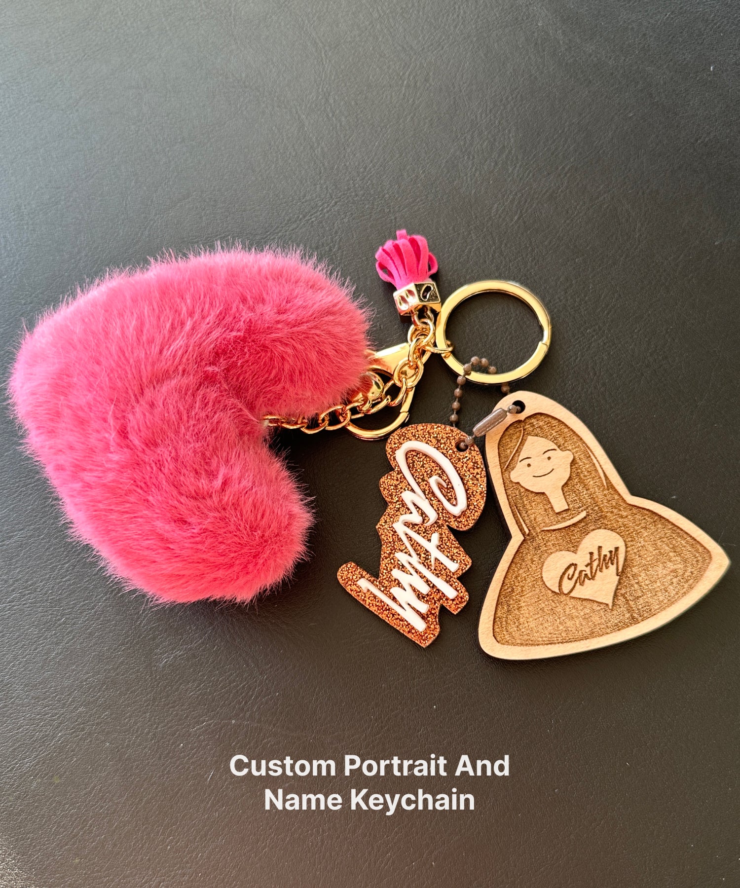 Personalised Portrait and Name Keychain