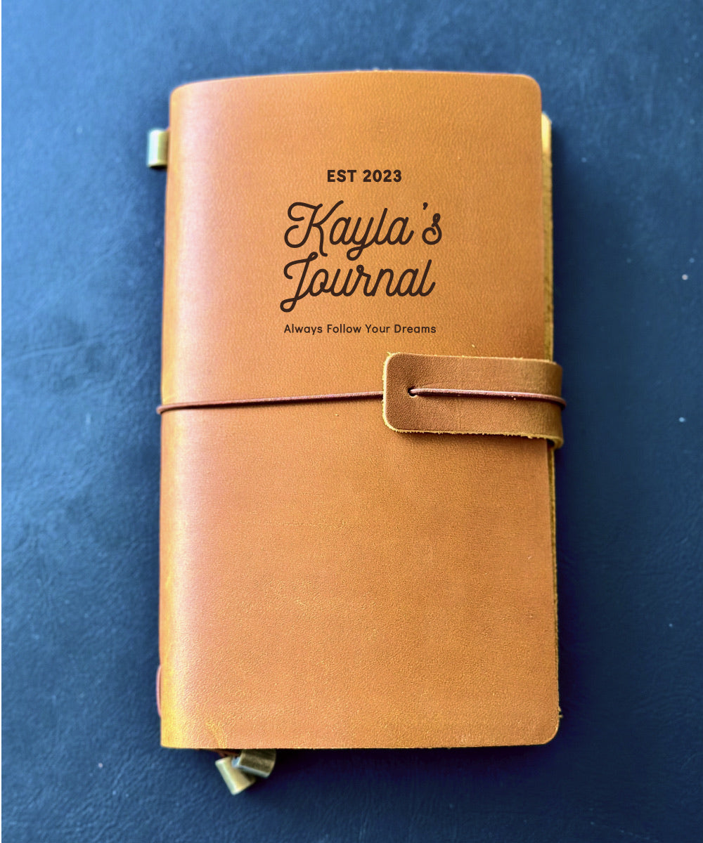 Handcrafted Personalised Leather Travel Journal