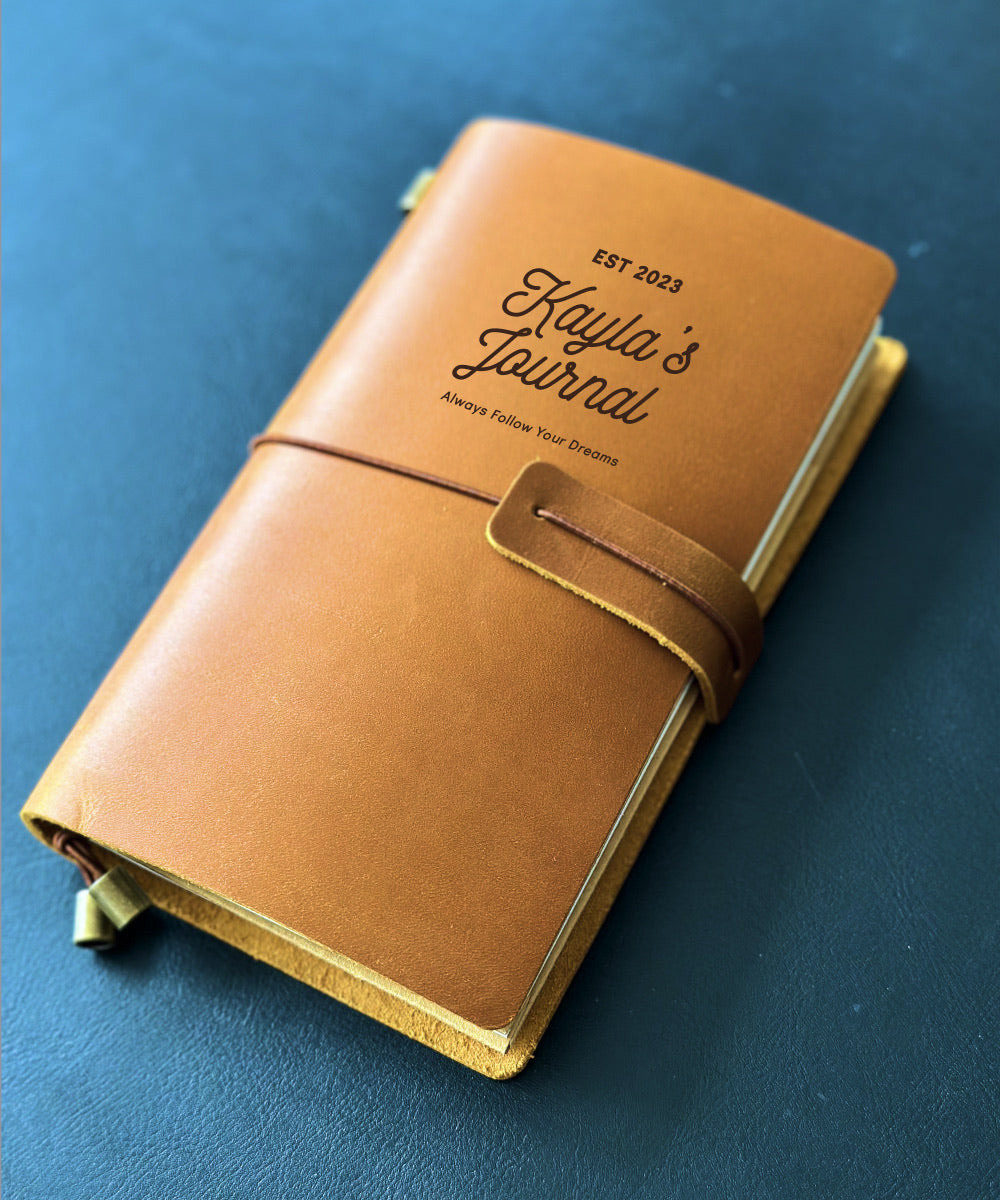 Handcrafted Personalised Leather Travel Journal