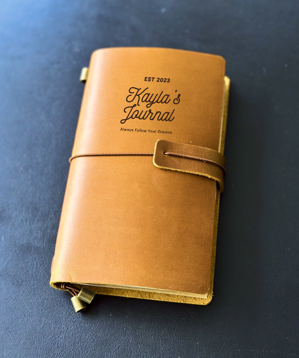 Handcrafted Personalised Leather Travel Journal