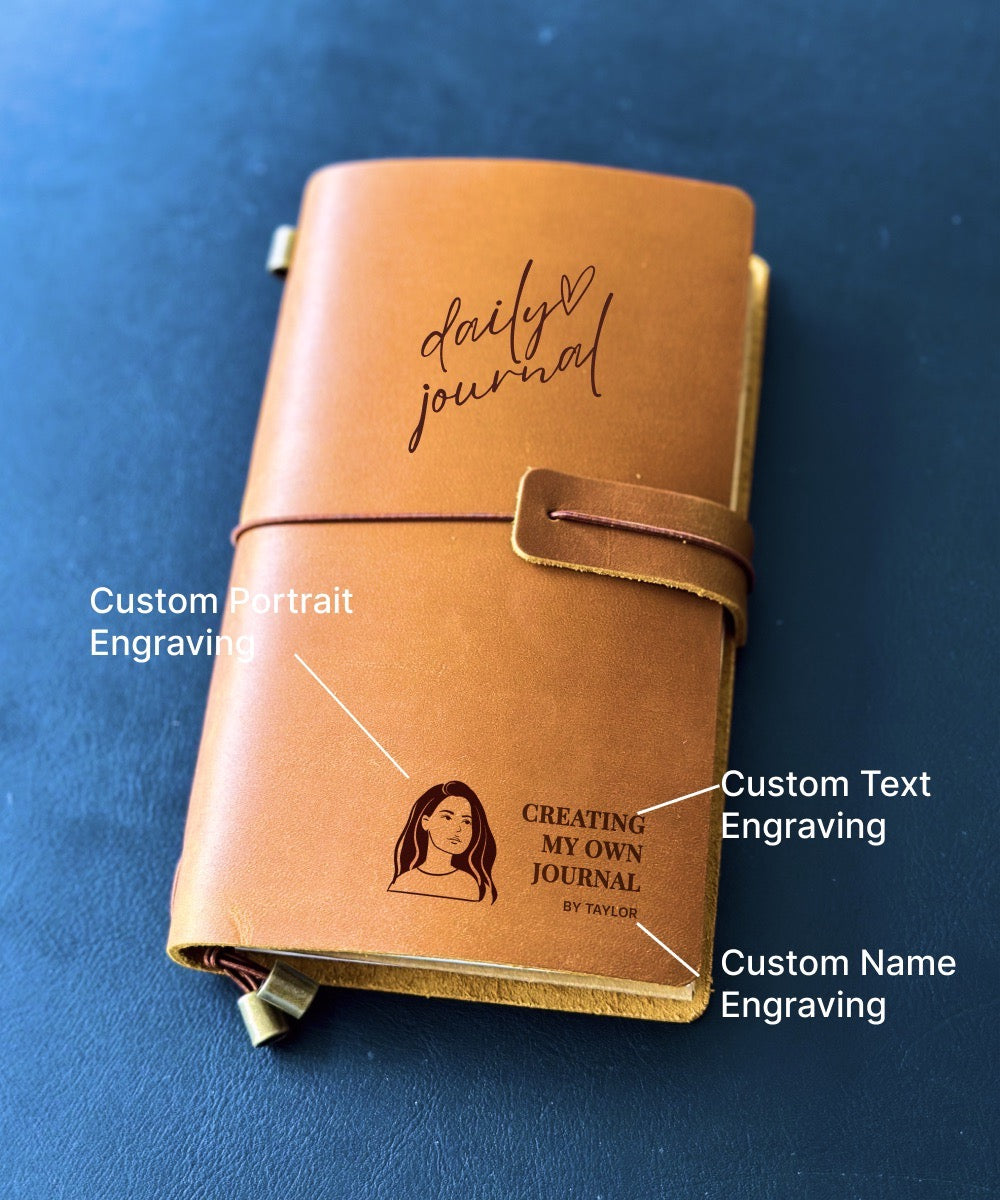 Custom Leather Journal with Personalised Cover