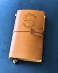 Personalised crazy horse leather notebook with Since 2025 engraving