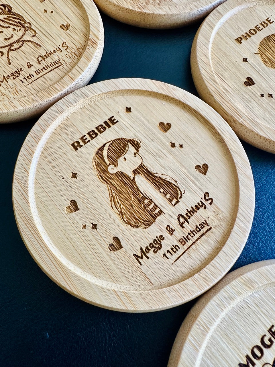 Personalised children’s coaster with cartoon design