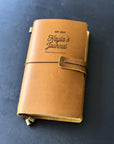 Personalised crazy horse leather notebook with name and EST year