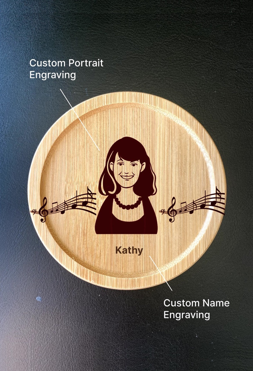"Melody Memories" Custom Portrait Wooden Coasters for Music Lovers