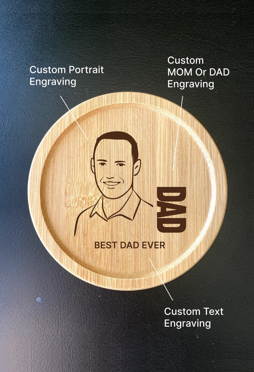 "Mom & Dad Portrait" Custom Wooden Coasters - Heartfelt Keepsake Gifts