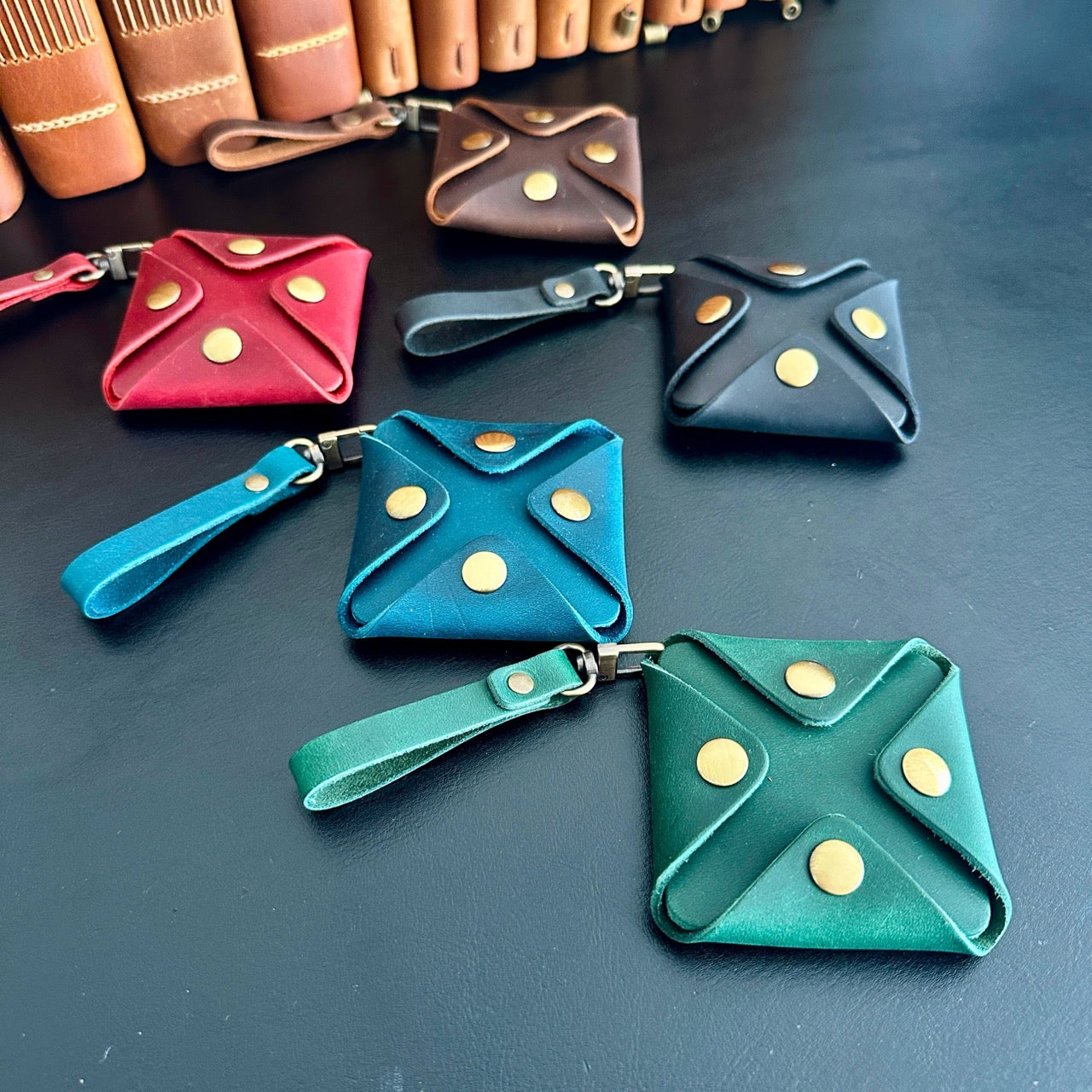 Custom Christmas Gift Box with Leather Pouch & Wooden Coasters & Christmas tree ornaments