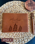 Personalised Leather Sketchbook with Floral Design – 400 Pages for Artists, Writers & Professionals