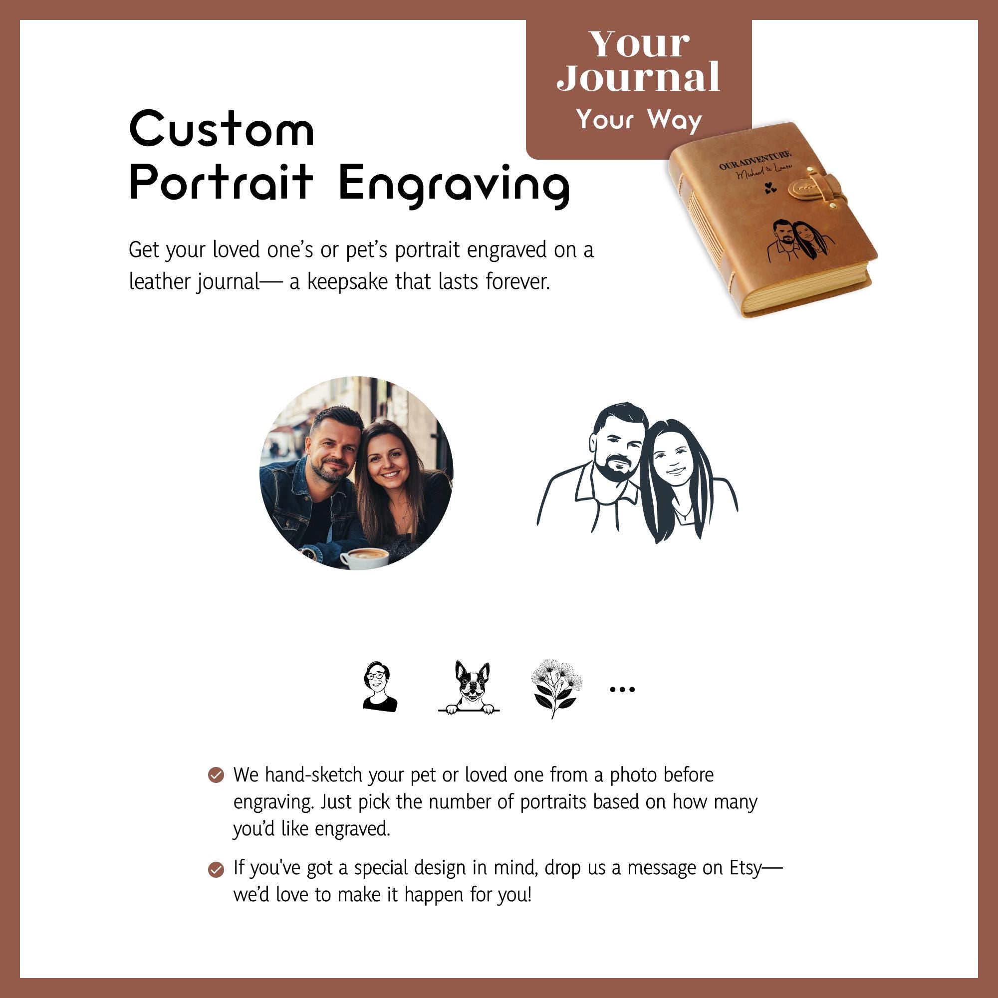 a brochure with a picture of two people and a book