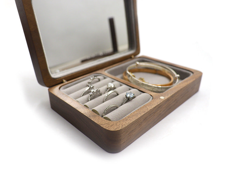 Personalised Wooden Jewellery Box with Custom Portrait Engraving