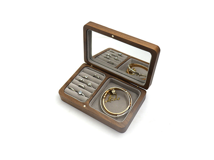 Personalised Wooden Jewellery Box with Custom Portrait Engraving