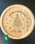 Custom Christmas Tree Coaster - Personalised Engraving