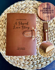 Handcrafted Personalised Cowhide Leather Journal - Custom Wedding Notebook Gift