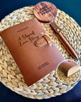 Handcrafted Personalised Cowhide Leather Journal - Custom Wedding Notebook Gift