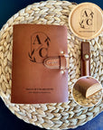 Unique Personalised Couple's Leather Notebook for Weddings and Anniversaries