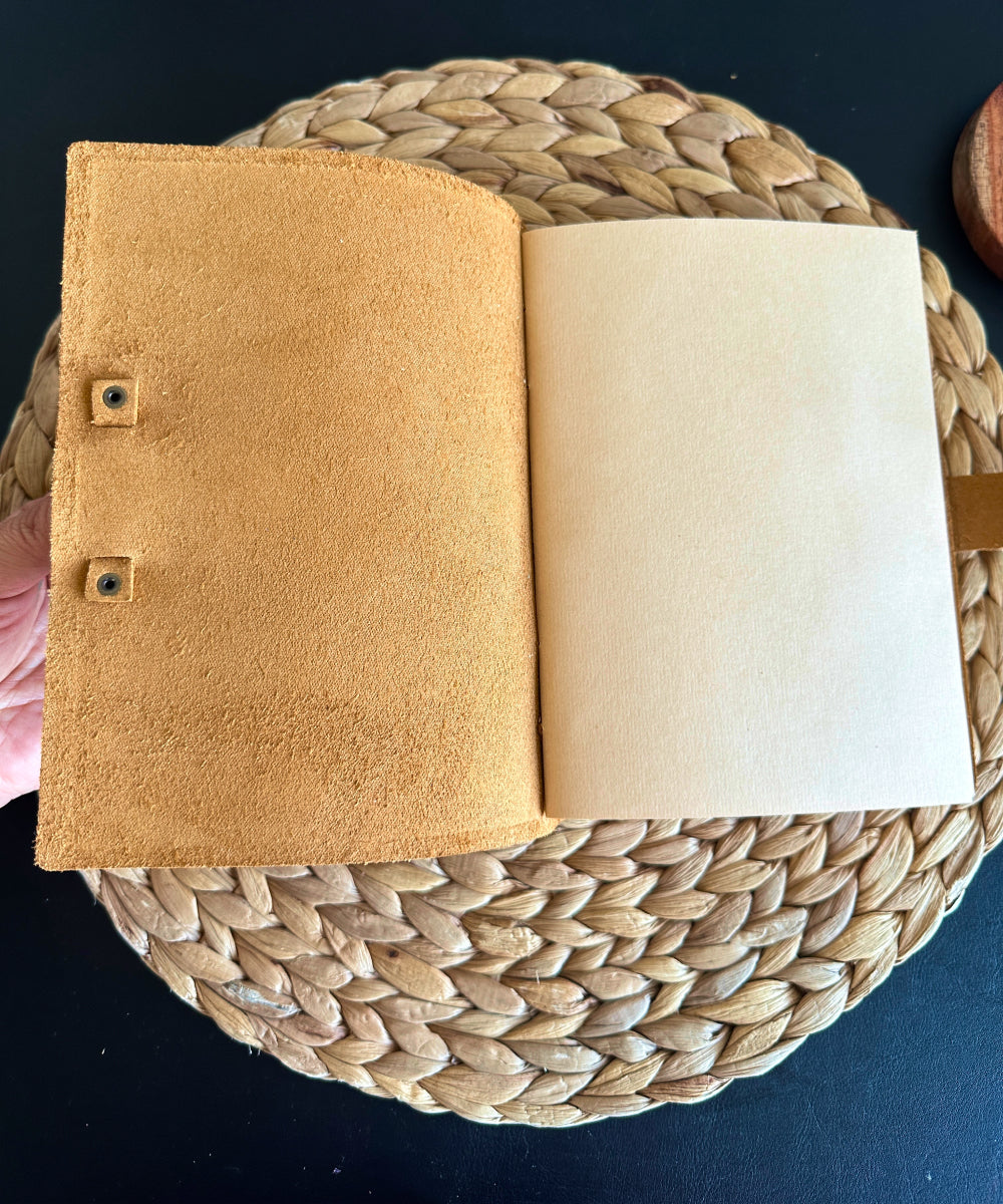 Handcrafted Personalised Cowhide Leather Journal - Custom Wedding Notebook Gift