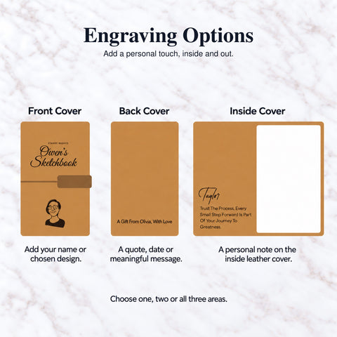 Personalised Leather Wedding Journal – Custom Engraved Couple Notebook, Anniversary & Vows Keepsake