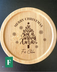 Customisable Christmas Themed Coffee Coaster - Personalised Christmas Gift