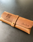 Customised leather glasses case for dad