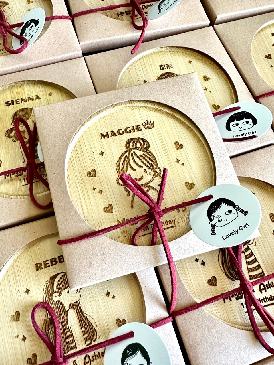 Personalised Kids&#39; Portrait Coasters - Unique Party Favours