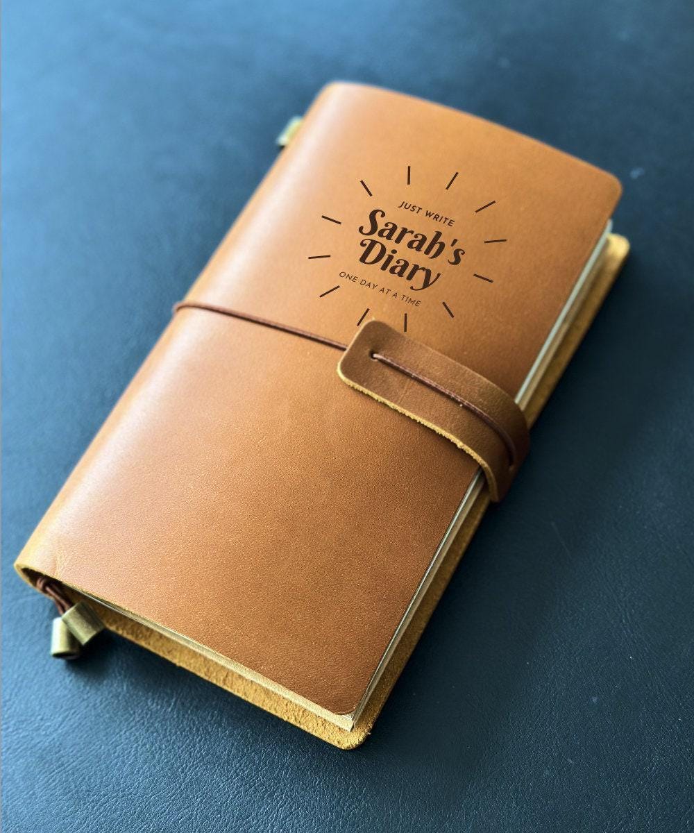 Birthday or Christmas refillable diary with strap closure