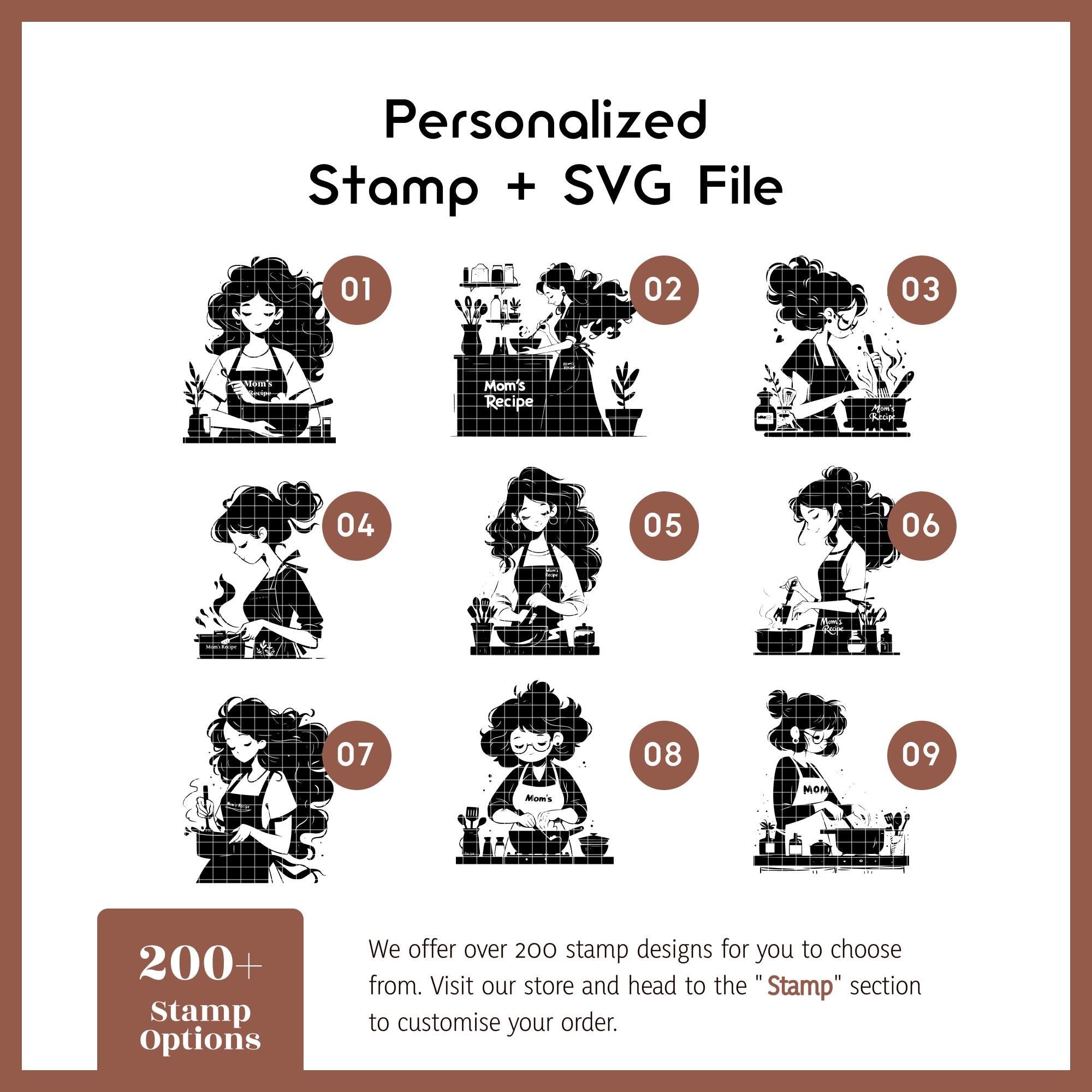 Cooking woman SVG for recipe book cover