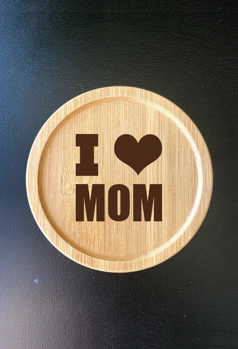 "Love You Mom" Customised Coffee Mug Coaster Set