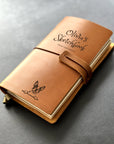 "Paw Prints & Portraits" Leather Journal - Custom Dog Portrait Keepsake