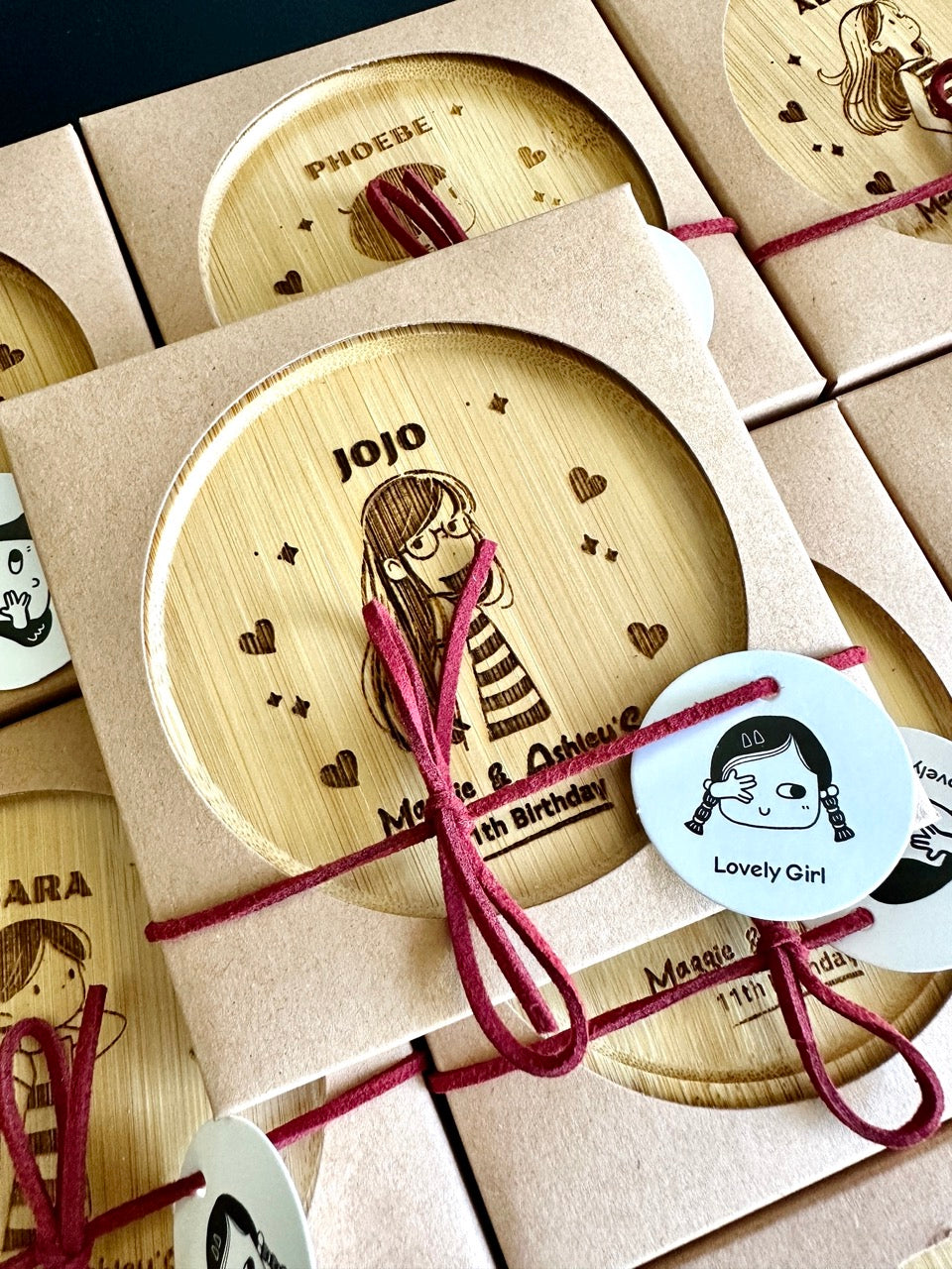 Personalised Kids&#39; Portrait Coasters - Unique Party Favours