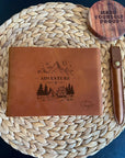 Personalized leather-bound travel journal in Crazy Horse leather, perfect as a Christmas gift for travel enthusiasts. A unique way to record holiday adventures