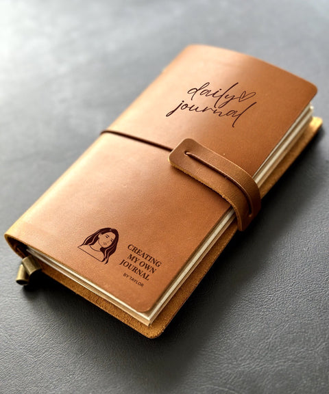 Custom Leather Journal with Personalised Cover