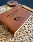Personalised Leather Journal with Couple Portrait, Wedding Gift for Couple, Anniversary Gift for Him or Her
