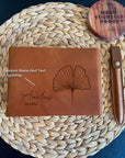 Personalized Leather Journal for Women Birth Flower, Custom Leather Notebook Floral Design Gifts For Her