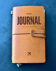 Personalised crazy horse leather notebook with Travel Journal title