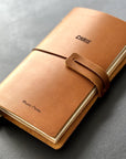 Personalised crazy horse leather notebook for musicians and teachers