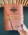 Personalised leather journal engraved with Best Dad Ever design