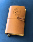 Engraved monogram leather diary gift with custom name