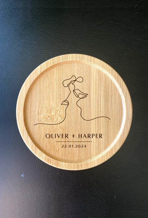 Engraved Lovers Wooden Coaster: A Perfect Gift for Couples
