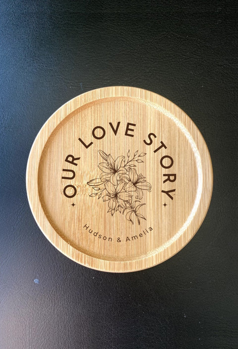 "Toast to Love" Custom Wood Coasters for Weddings - Timeless Keepsakes