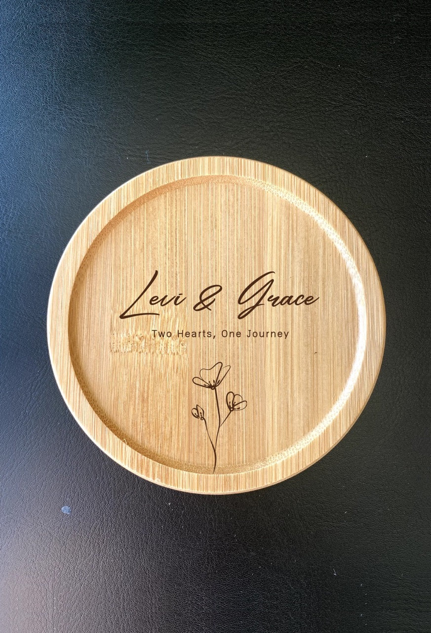 Personalised Floral Wooden Coasters