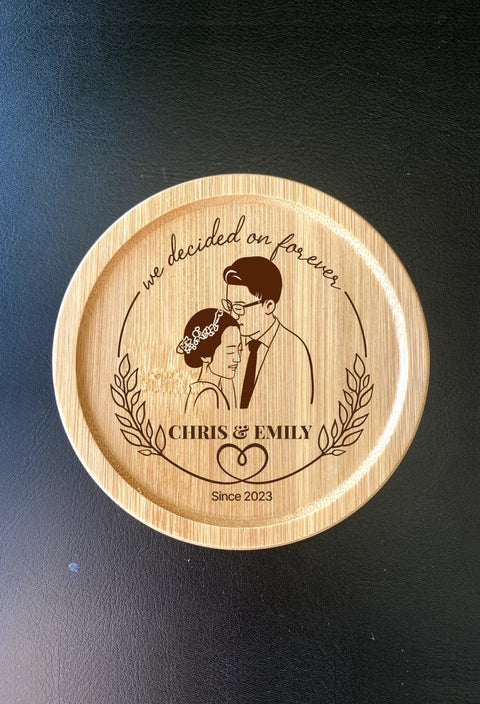 "Love in Detail" - Custom Portrait Wooden Coasters for Weddings & Couples