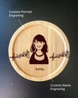 "Melody Memories" Custom Portrait Wooden Coasters for Music Lovers