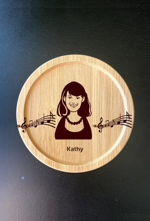 "Melody Memories" Custom Portrait Wooden Coasters for Music Lovers