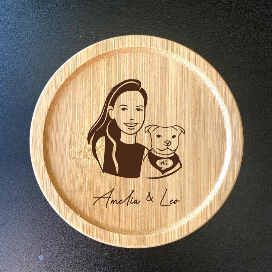 Custom pet lover&#39;s coaster, thoughtful birthday gift for her and her pet