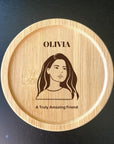 Personalized portrait coaster, best birthday gift for friends and coworkers